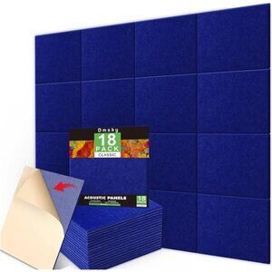 New 18 Pack Acoustic Panels12"X12"X0.4"Sound Proof Panels With Self-Adhesive